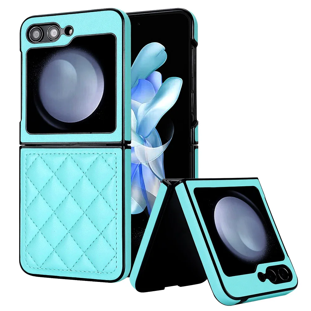 

Chambray PU Leather Phone case For Samsung Z Flip 5 Flip5 Fold 5 Galaxy Z Flip 4 Fold 3 Soft Texture Folded Drop-proof Cover