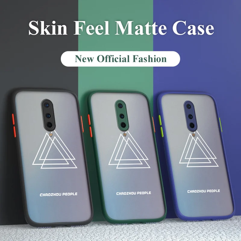 

White Triangle Liquid Silicone Phone Case For Oneplus 9 8 7 pro 8T 7T 7T Pro Camera Lens Protection Ultra Thin Soft Back Cover