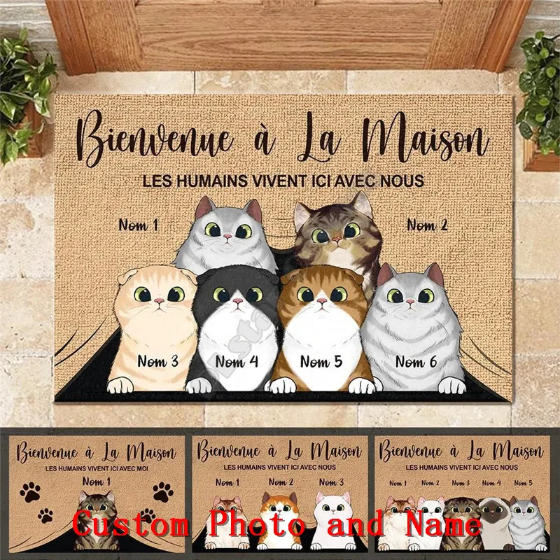 

Bienvenue A La Maison French - Personalized Doormat Door Mat Non Slip Door Floor Mats Decor Porch Doormat