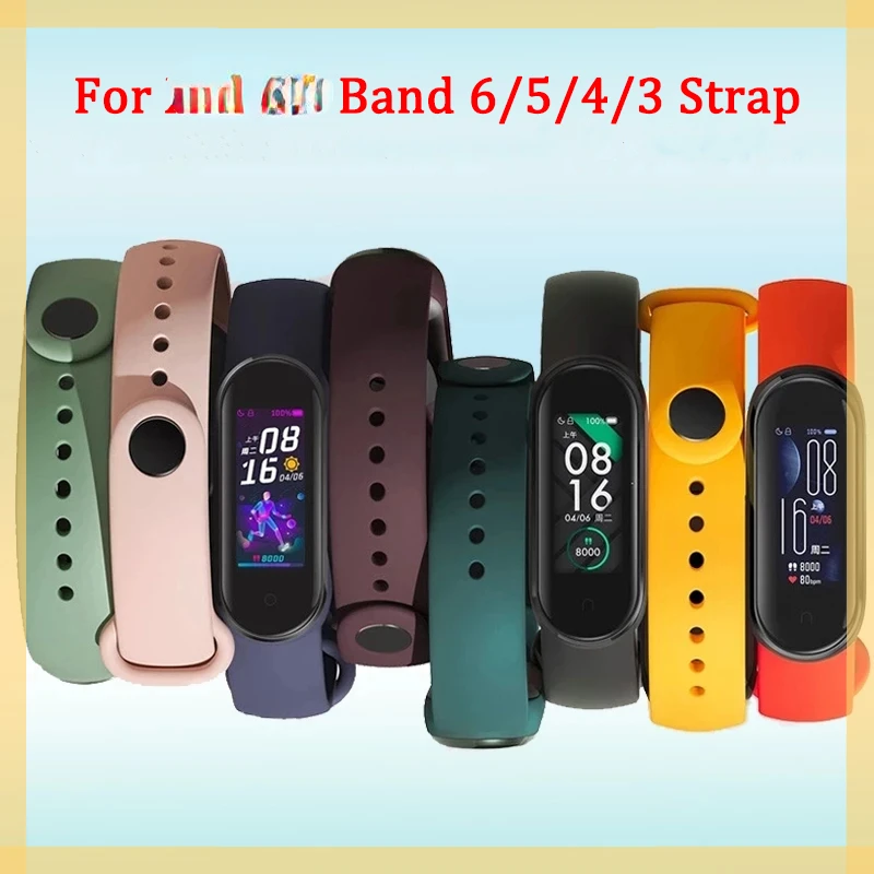 

Strap For Xiaomi Mi Band 7 6 5 Bracelet Sport Silicone Watch Wristband Miband 6 7 Wrist Straps For Mi Band 7 6 5 4 3 Accessories