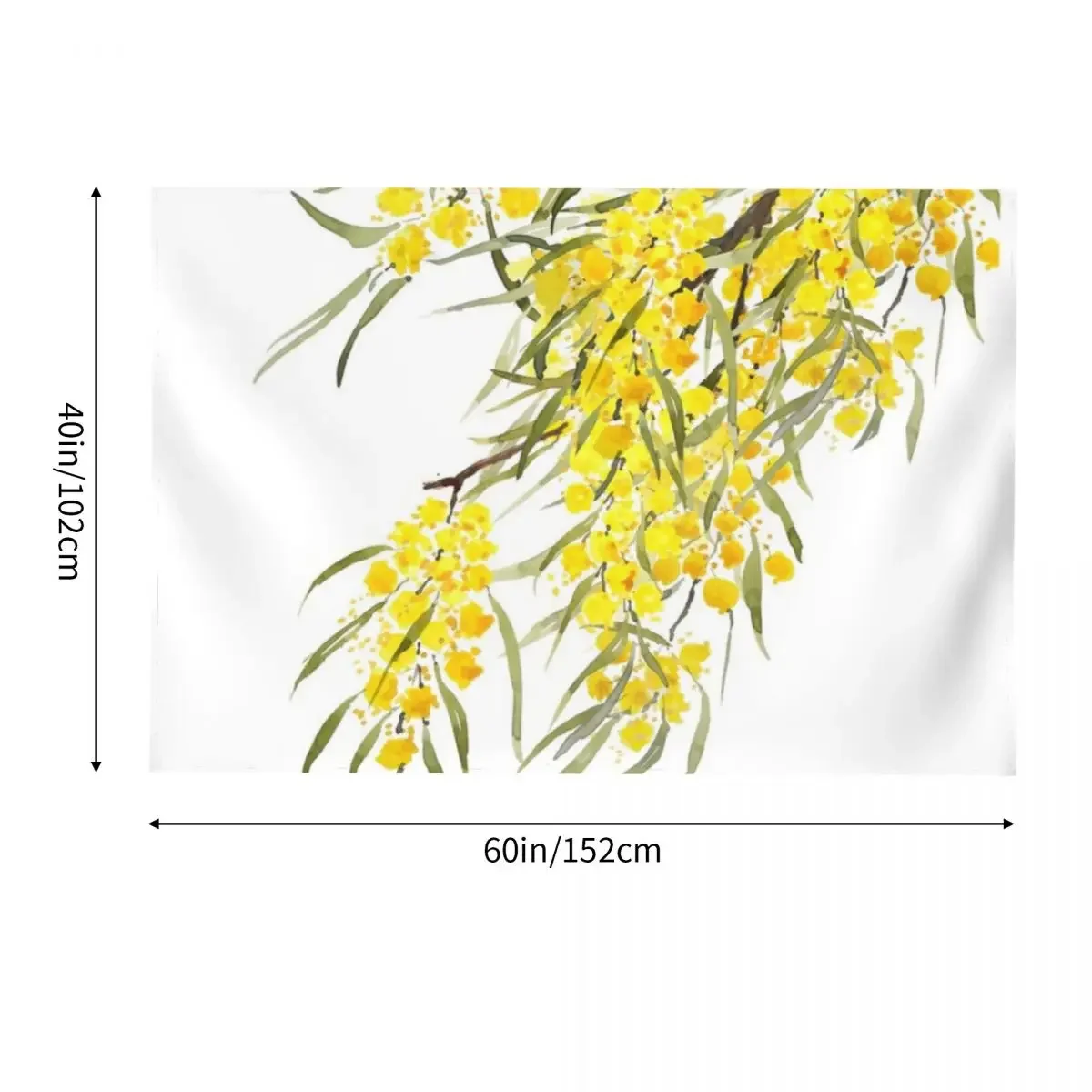 Золотой гобелен с цветочным принтом