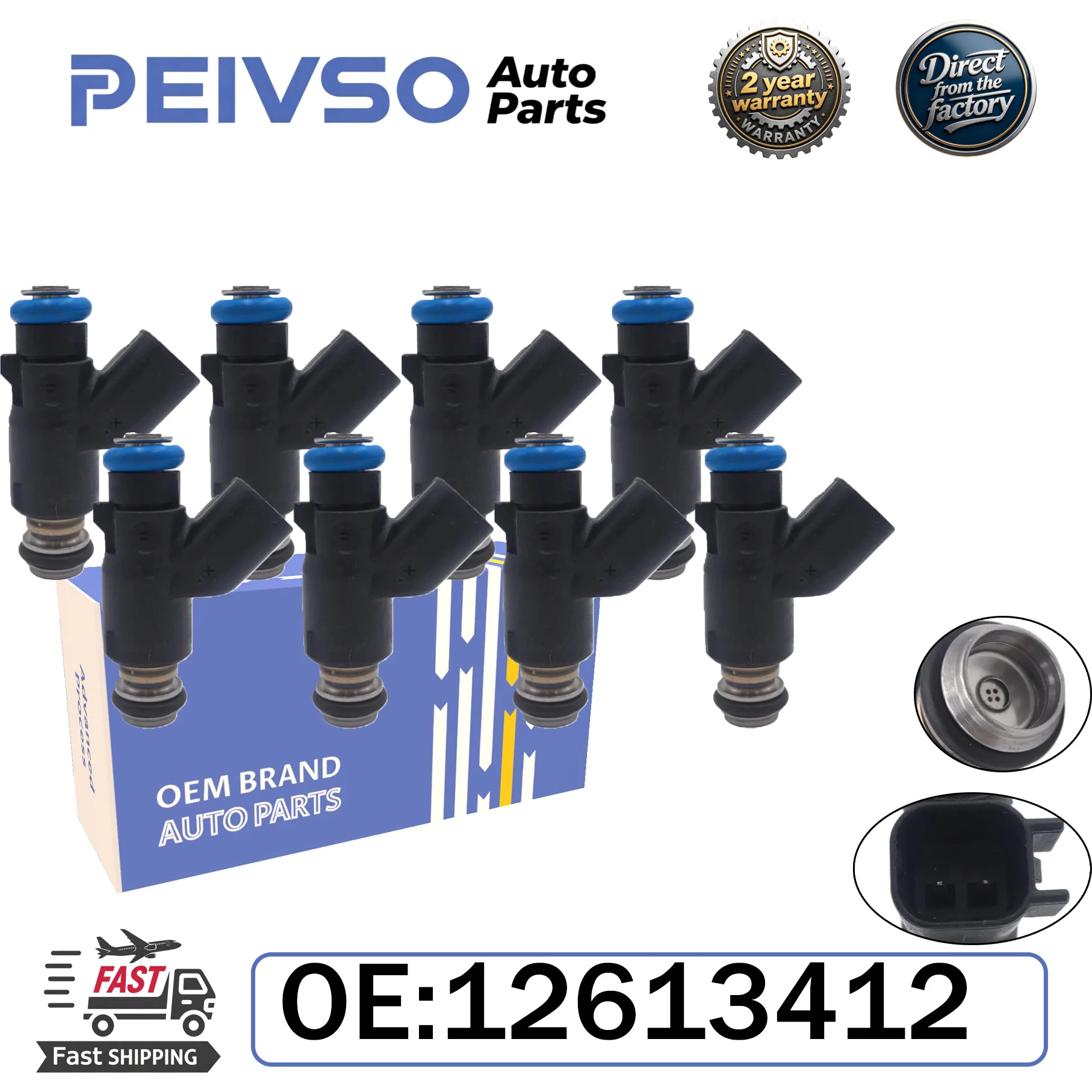 Фото 8x 12613412 Топливные форсунки для Chevrolet Express 2500 3500 4.8L 6.0L 6.6L 2010-2017 Express 4500 6.0L 6.6L 2010-2016 №1