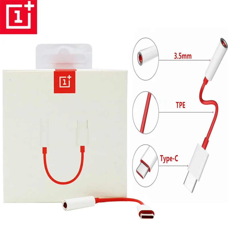 Оригинальный адаптер для наушников Oneplus с разъемом типа C на 3 5 мм