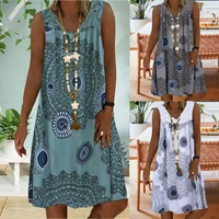 women 2022 loose lace patchwork boho vintage ruffles beach bohimian dress 5xl summer elegant party beach midi dresses