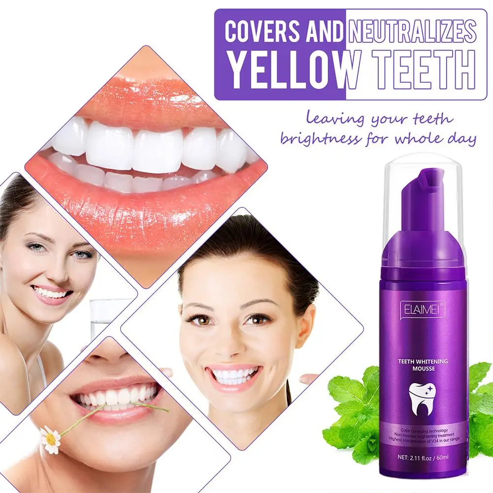 

Purple Toothpaste For Teeth Whitening V34 Color Corrector Toothpaste Tooth Stain Removal Whitening Toothpaste 1PC 60ml C1K9