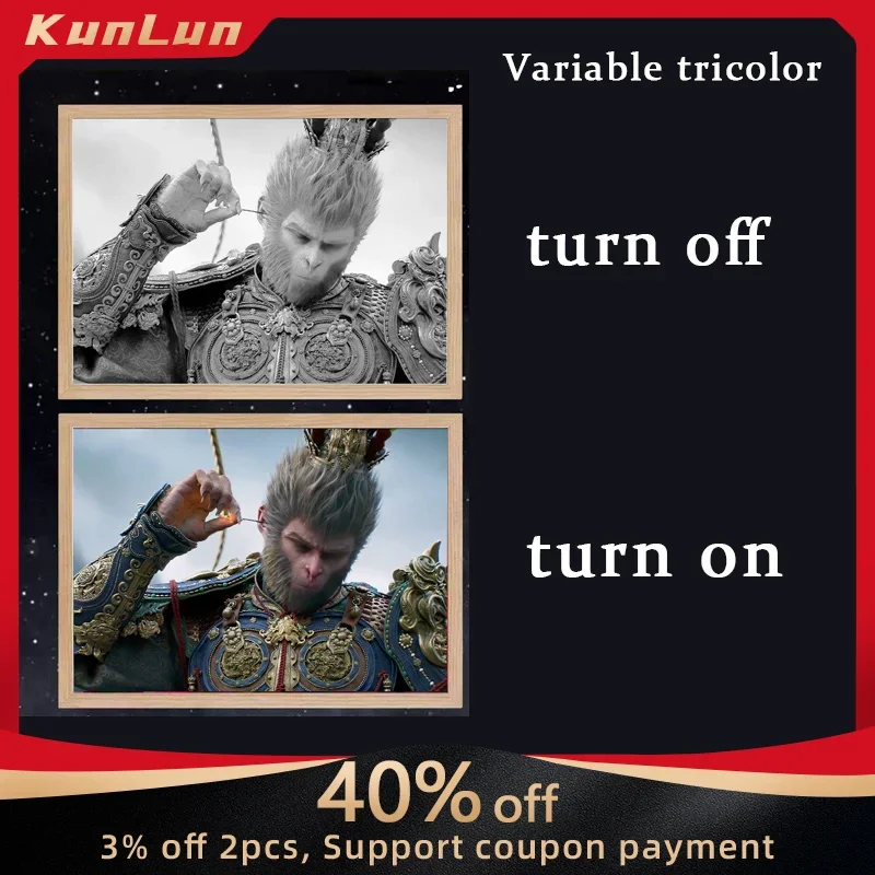 Черная миф по игре: Wukong лайтбокс обезьянка картина для украшения дома