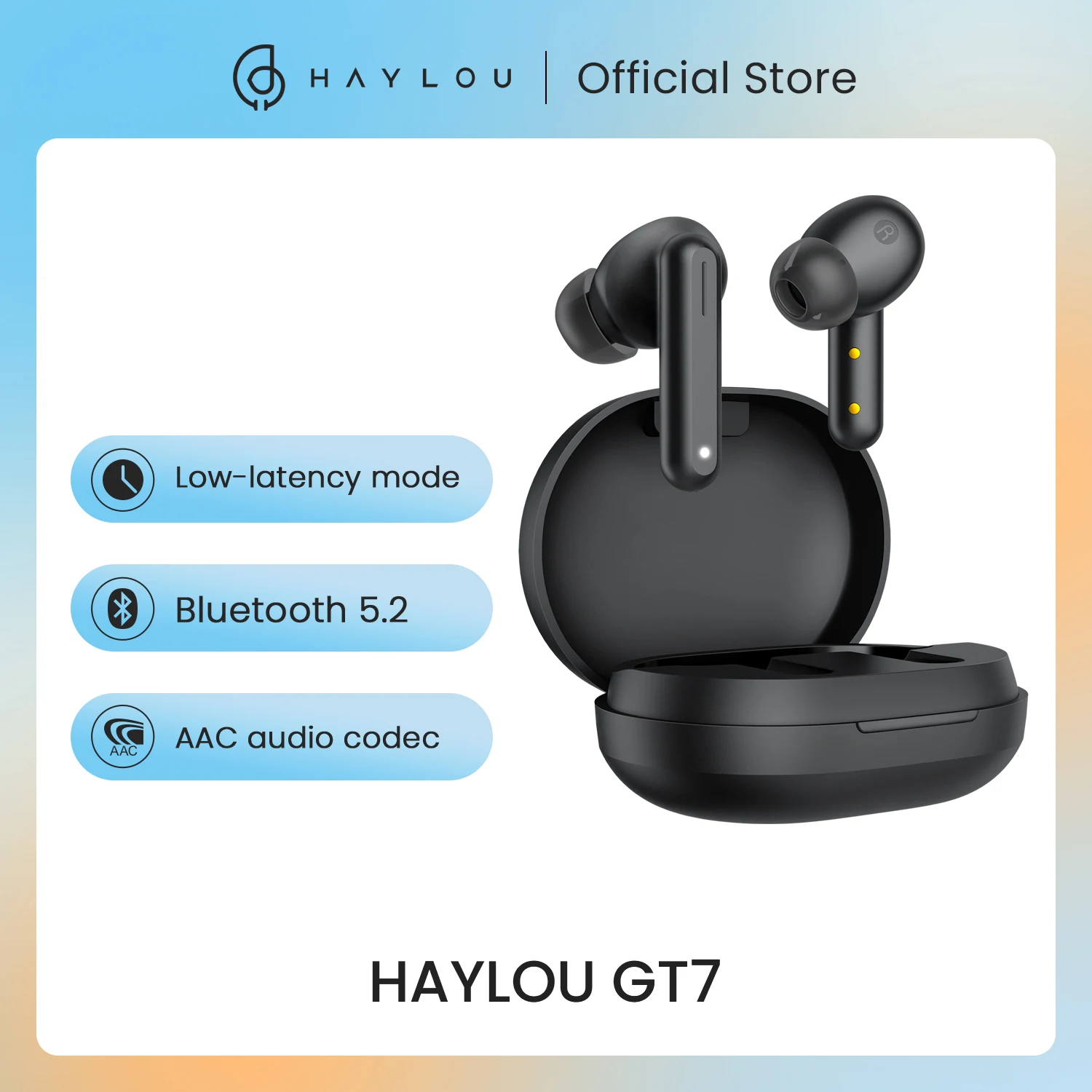  Беспроводные наушники HAYLOU GT7, TWS наушники Bluetooth 5,2, TWS наушники-вкладыши AAC, аудио кодек с низкой задержкой, приложение для шумоподавления…