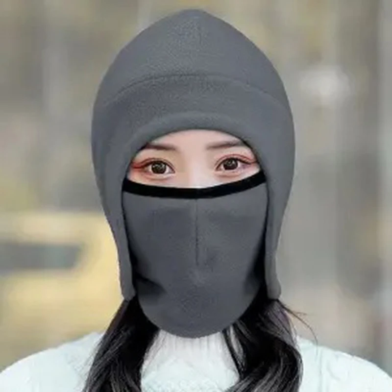 

Bomber Hat Men Women Thick Fluffy Thermal Outdoor Riding Windproof Face Mask Fleece Ear Protection Cap Winter Caps Fashion New