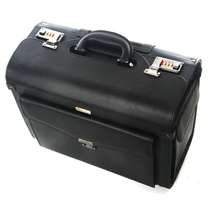 New PVC Retro Leather pilot Rolling Luggage Cabin Airline stewardess Travel Suitcases Men&Women Business Trolley Suitcase