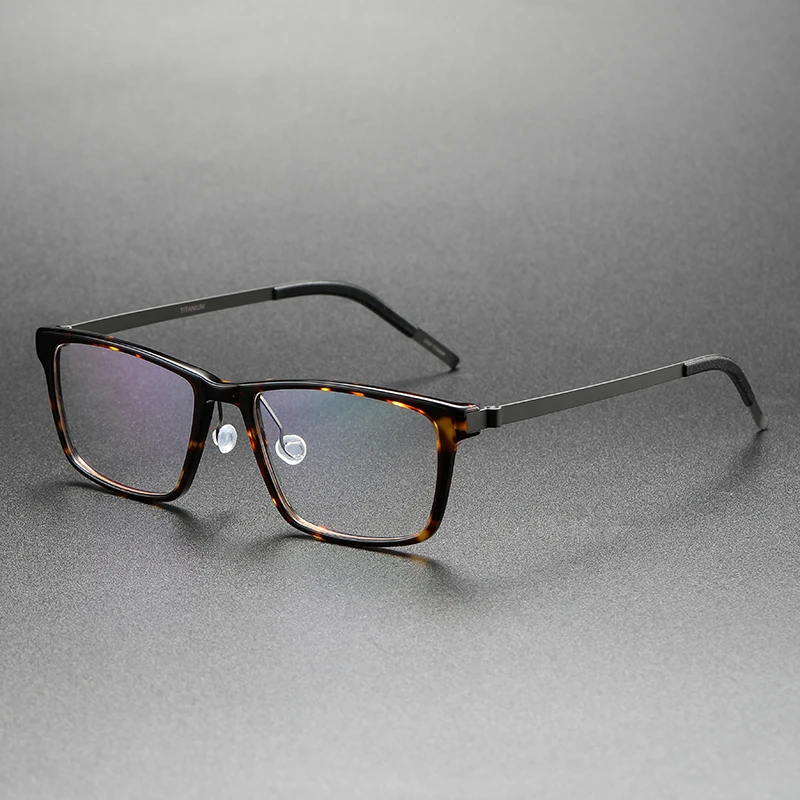 Титановые деловые квадратные очки в оправе мужские Оптические по рецепту для