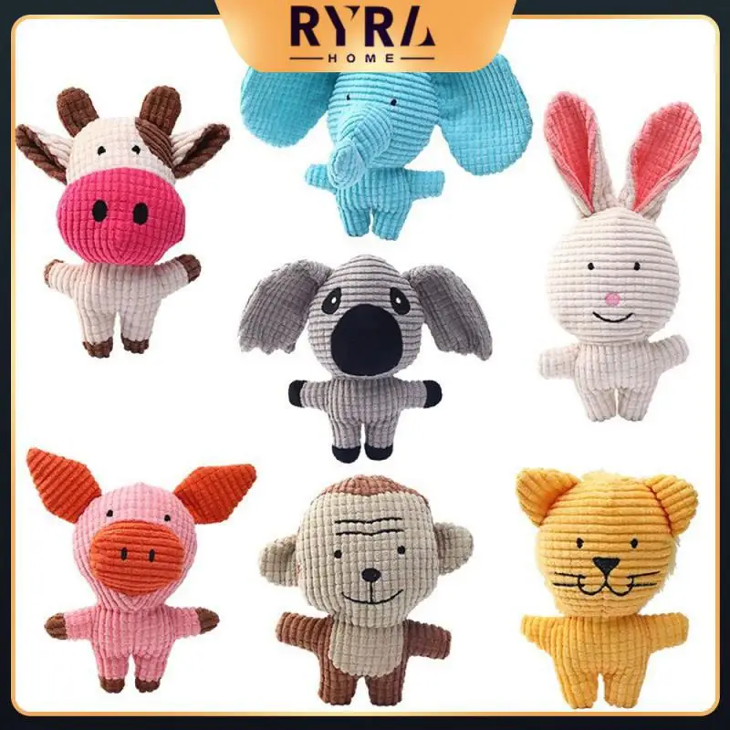 

1pcs Pet Plush Toys Squeak Pet Cow Rabbit Chew Squeaky Whistling Cute Plush Toys Tooth Grinding Unique Shapes Dog Supplies Soft