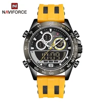 naviforce watches for men fashion silicone strap waterproof digital led luminous wristwatch quartz sport chronograph alarm clock