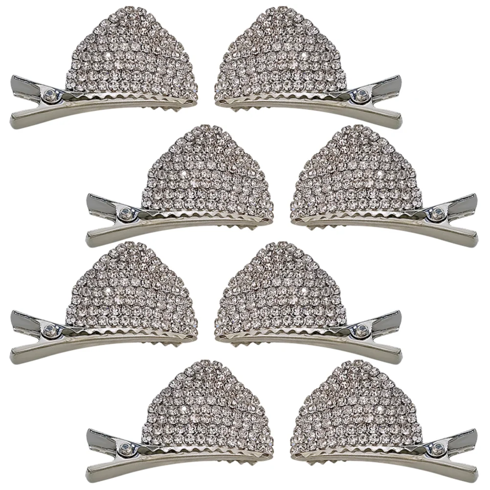 

8 Pcs Halloween Hair Clips Girl Gifts Headdress Cat Ears Hairpins Rhinestone Barrettes Rhinestones Alloy