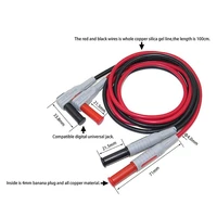 free shiping cleqee p1033 multimeter test cable injection molded 4mm banana plug test line straight to curved test cable