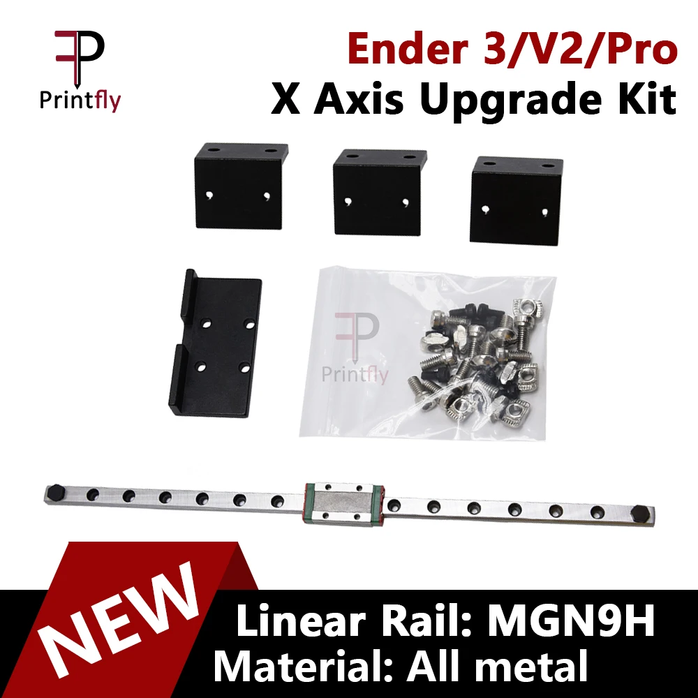 

Детали для 3D-принтера, новинка, обновленный комплект оси Ender-3 X, линейная направляющая MGN9H 315 мм, полностью Металлическая направляющая для 3D п...