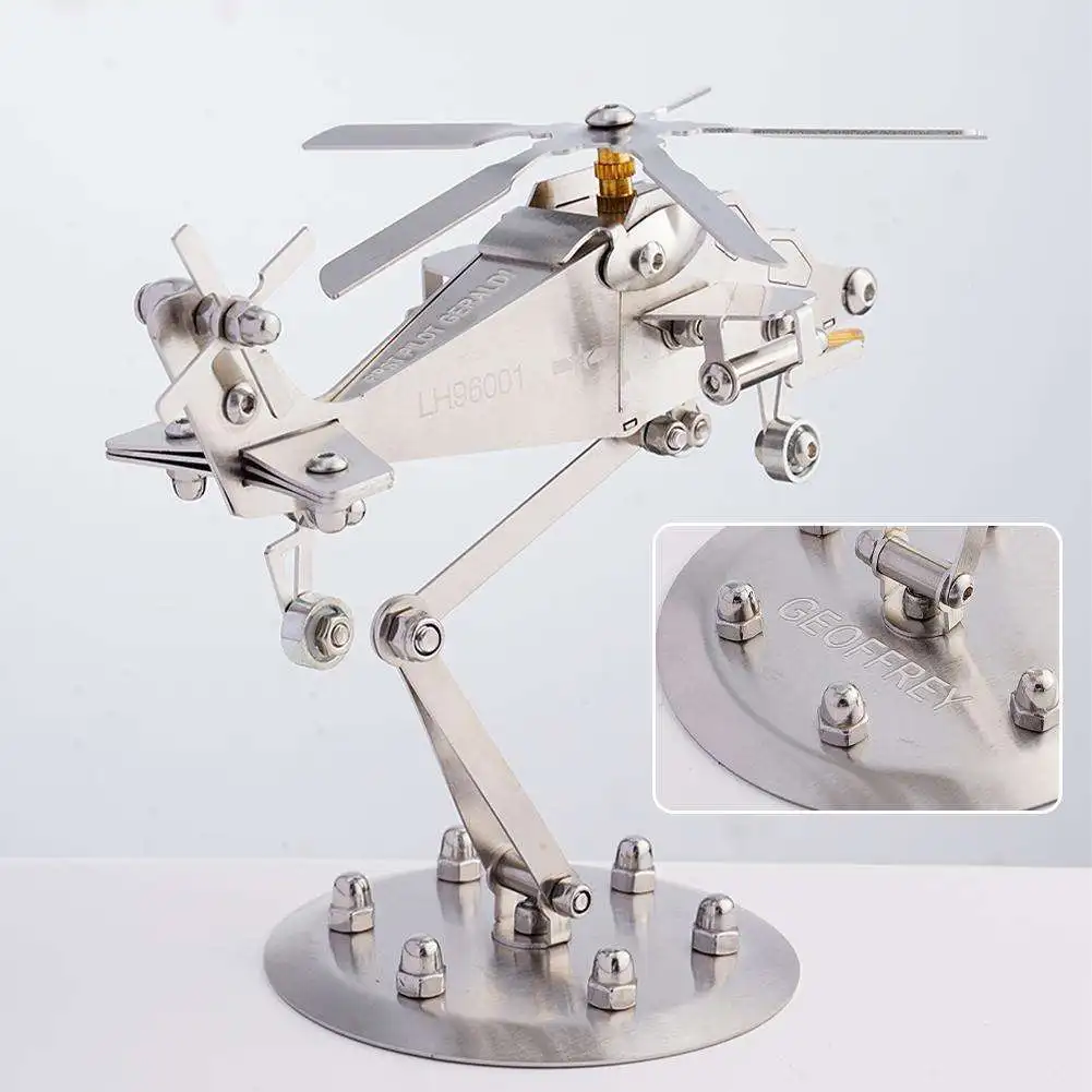 

Handmade Stainless Steel Manufacturing Metal Handicraft Samurai Z-10 Helicopter Exquisite Accessories CAIC Office Model Air Y7M5