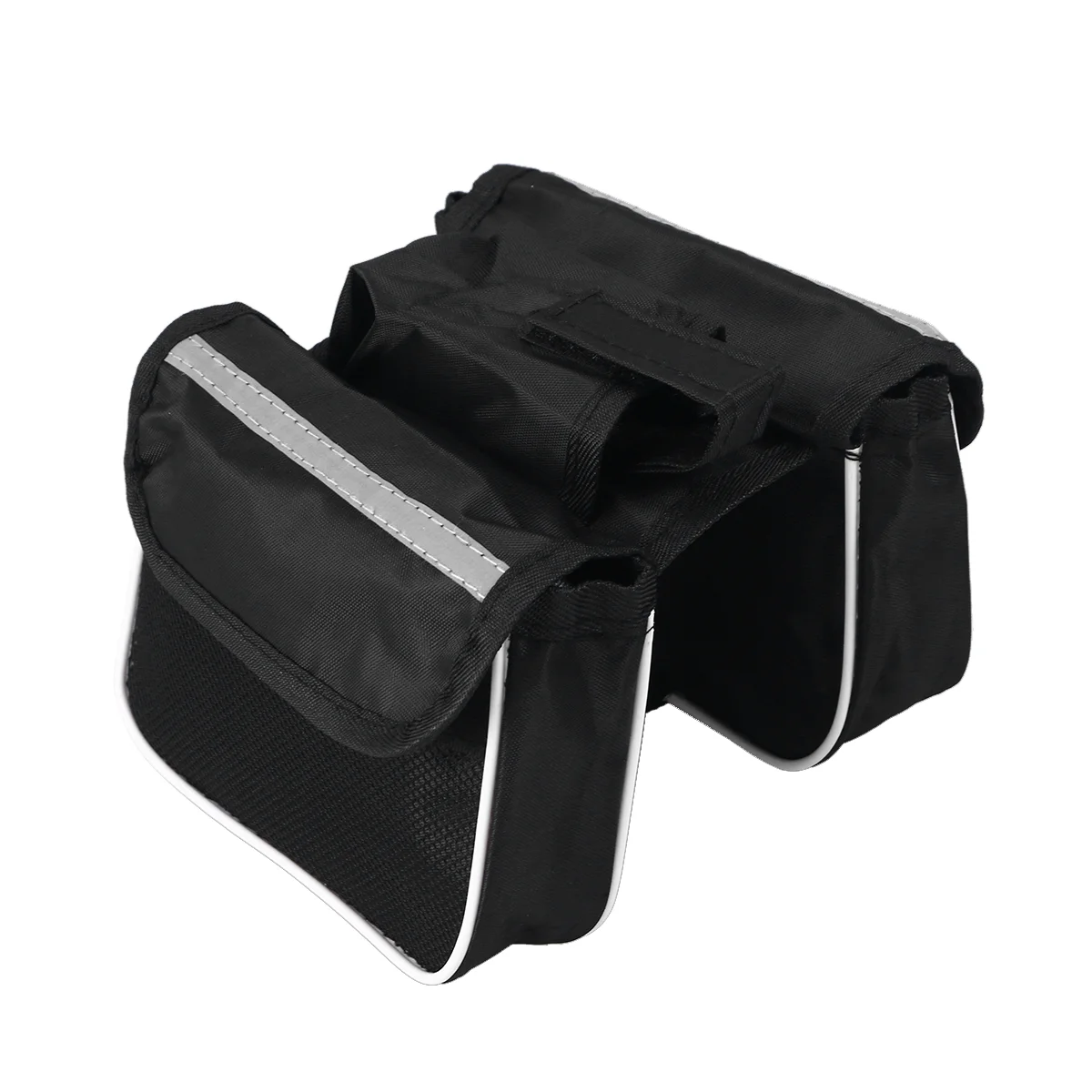 

Cycling Bike Tube Handlebar Bag Reflective Road Bike MTB Bag Case (Black)