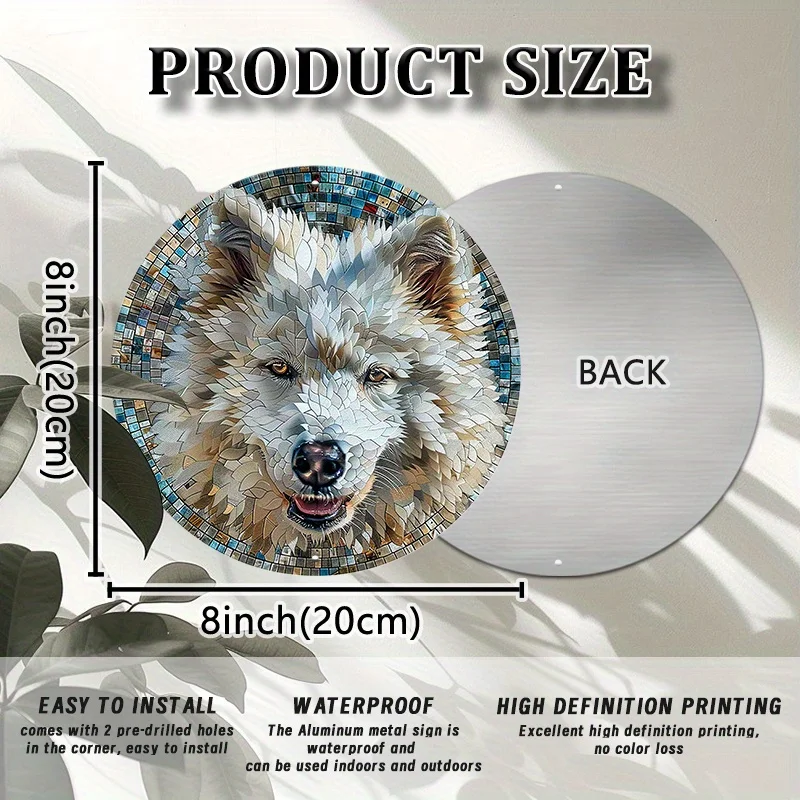 Самоид собака металлическая настенная табличка-круглый декор для сада спальни