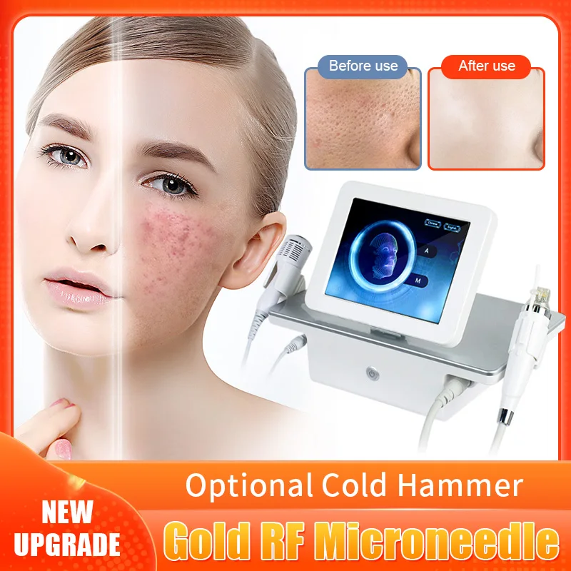 

2023 Portable 2in1 Microneedle Fractional Cold Hammer Stretch Mark Scar Acne Remove Face Lifting Body Tighten RF Machine