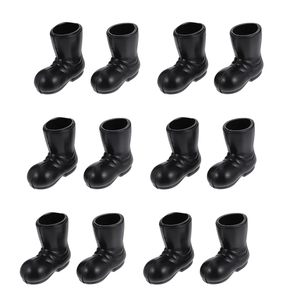 

12 Pcs Christmas Boots Model Black Home Decor Mini Adornment Supplies Dollhouse Plastic Simulation Xmas Child