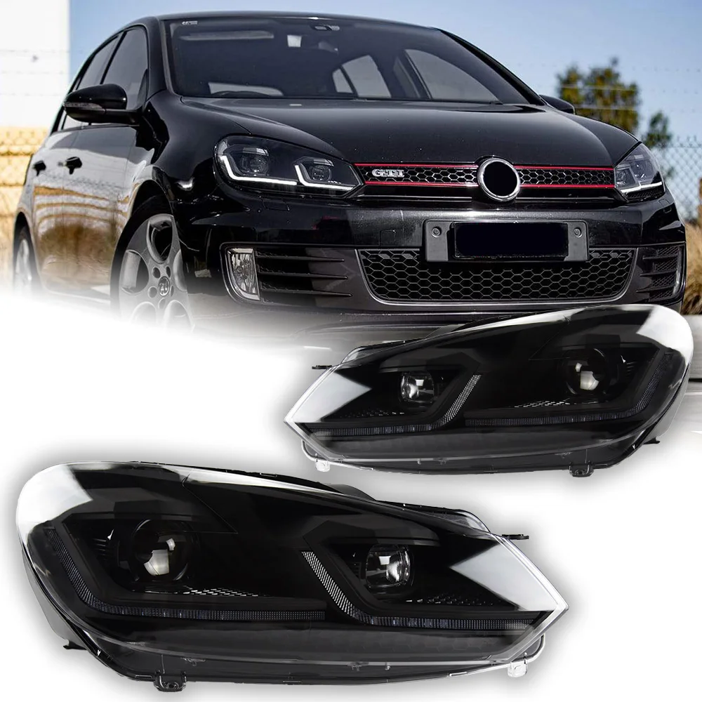 

Автомобильные фары для VW Golf 6, фары, объектив проектора Golf6 Mk6, динамический сигнал, передняя фара светодиодный фары, Drl, автомобильные аксессуары