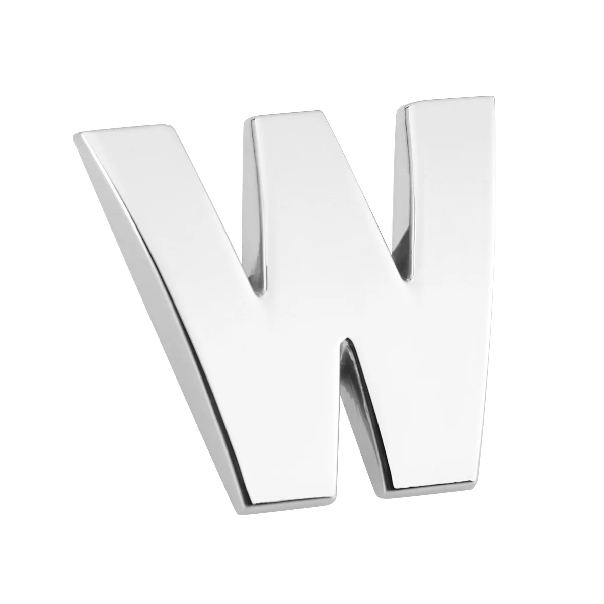

3D DIY Metallic Alphabet Sticker Car Emblem Letter Silver Badge Decal(Silver W)