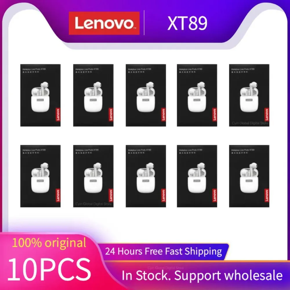 

Originele Lenovo XT89 5/10pcs TWS Wireless Bluetooth Earphones Low Latency In-Ear Sports Headphones Music Earbuds Wholesale