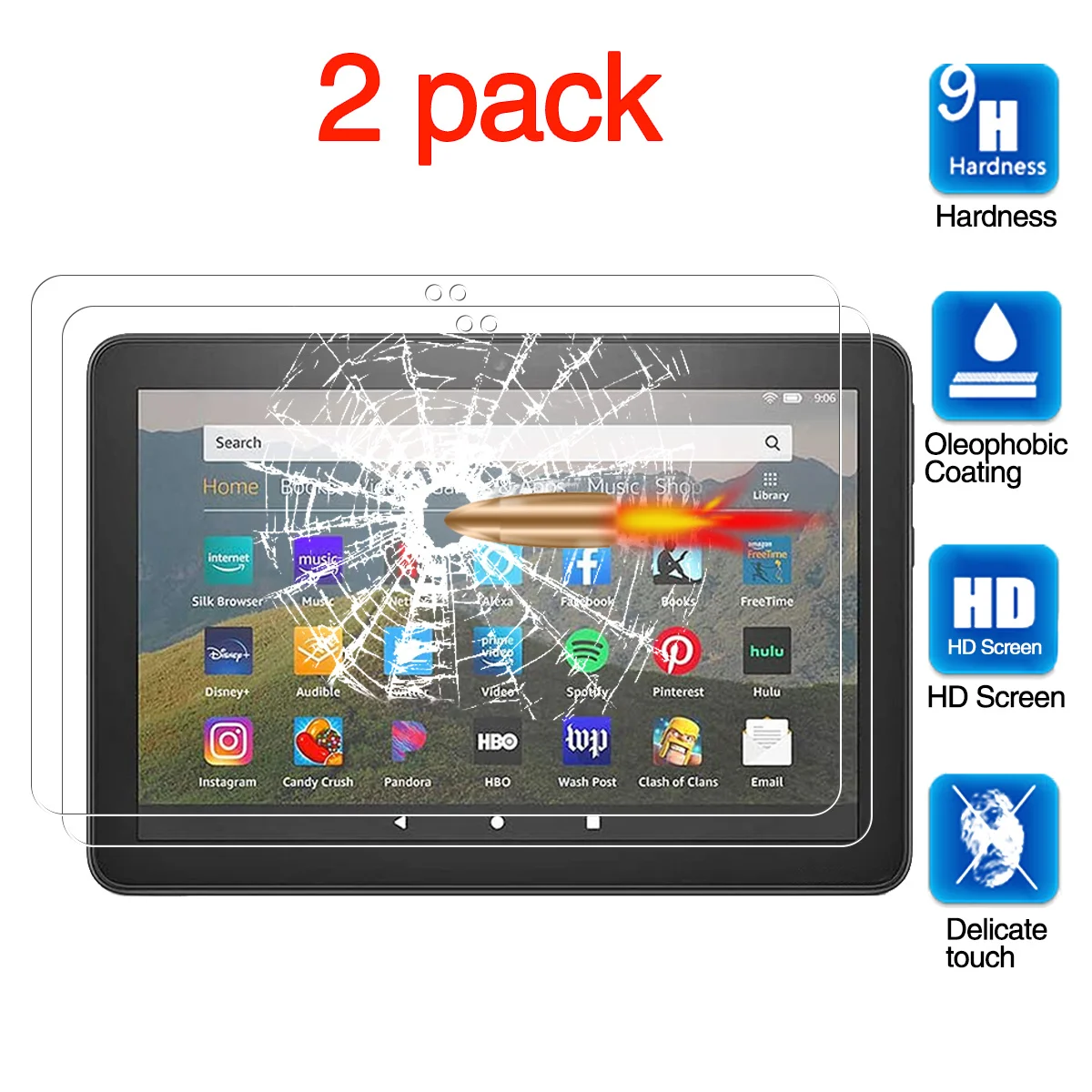 

Защитная пленка для экрана Fire HD 8 (2020), закаленная Защитная пленка для планшета 8 Plus