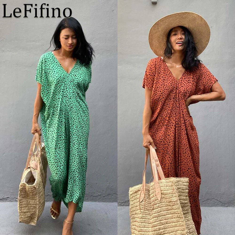 

Summer Fashion New Leisure Street Style Printed Loose Skirt Beach Vacation Sunscreen Long Robe Bikini Swimsuit Cover Up Women's