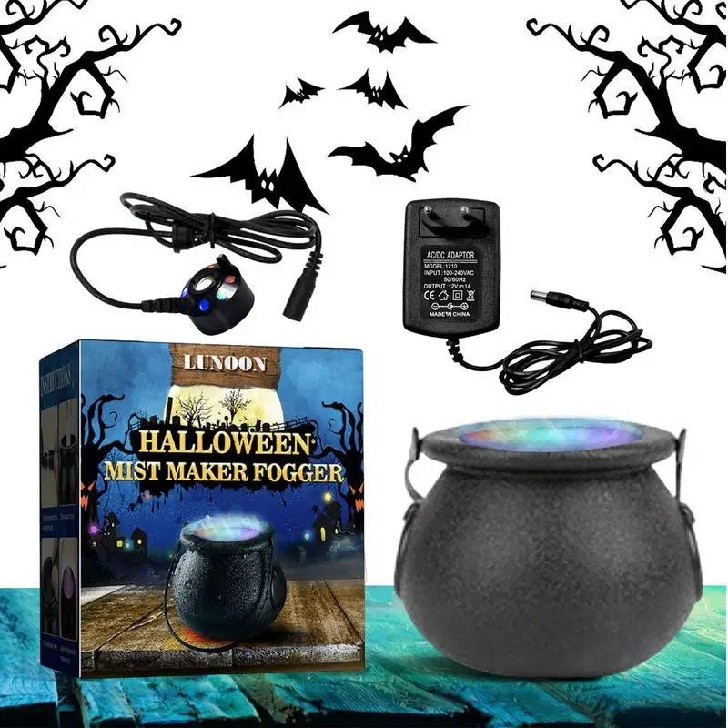 

Halloween Mist Maker Fogger Mysterious Mist Maker Color Changing Lights Spooky Scary Halloween Decoration For Dorms Bedrooms