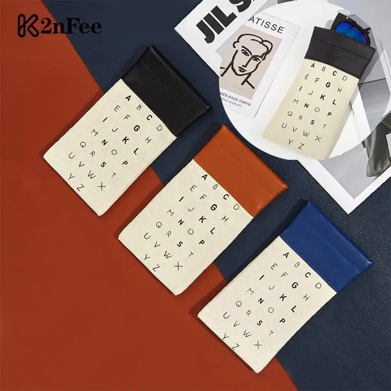 

Холщовая Сумка для очков с алфавитом для мужчин и женщин, портативная Сумочка для хранения солнцезащитных очков, модный плотный мягкий чехол