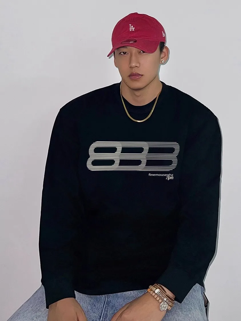 Hip Trendy Brand American Long sleeves Shirt Men Autumn 2024 New Print Plus size Loose Heavy Cotton Top