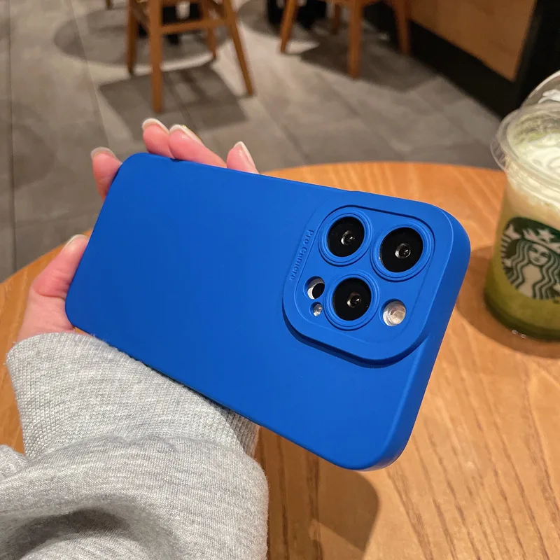 

XGUO Liquid Silicone Angel Eyes Phone Case For iPhone 13 12 11 Pro Max Mini 7 8 Plus SE 2020 Full Lens Protection Colorful Cover