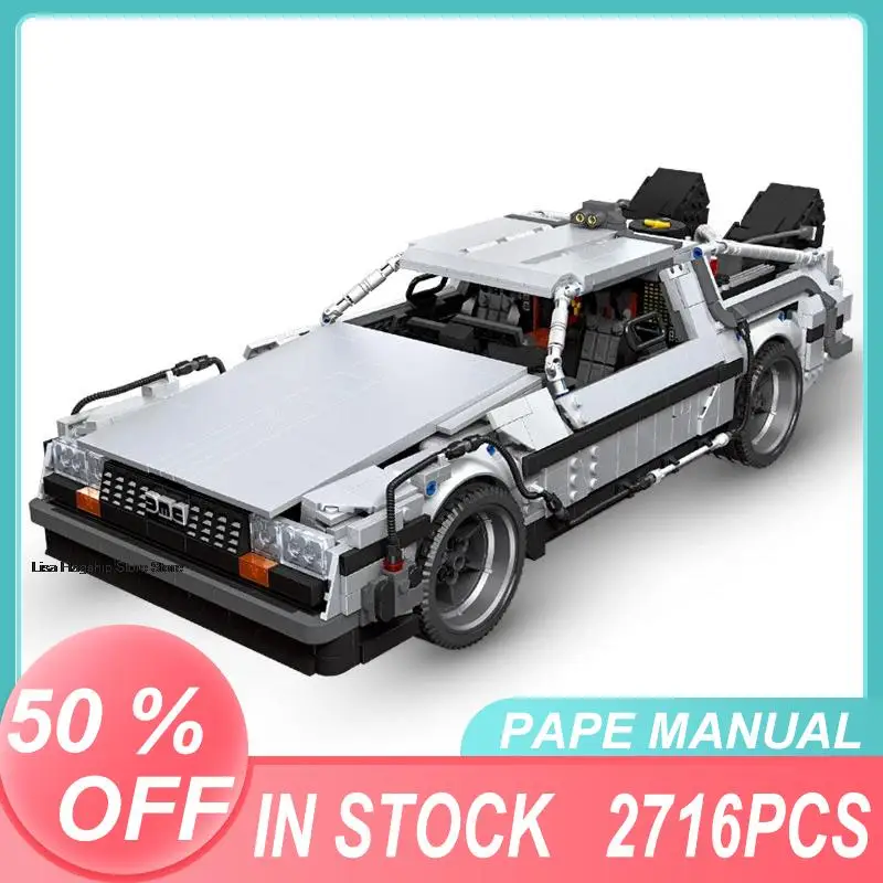 

Вернитесь в будущее, DeLorean DMC-12 Time Machine, креативный автомобиль Moc, строительные блоки, кирпичи, игрушка-пазл, подарки на день рождения 92004, в нали...