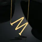 A-Z маленькое женское ожерелье, большая цепочка с буквенным принтом для девушек, Золотистое Ожерелье из нержавеющей стали