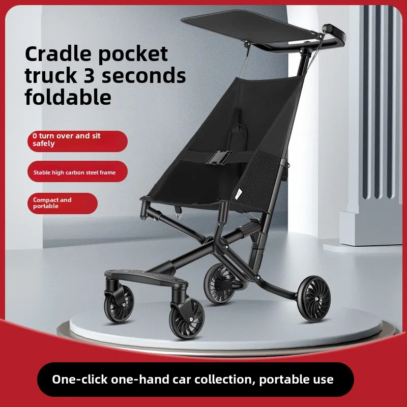 Фото TrikeBaby Walking Artifact Four для малышей, лежащая двусторонняя тележка, легкая складная коляска для детей от 1 до 6 лет, одобренная самолетом, солнцезащитный козырек №3