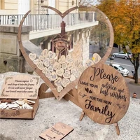 wooden heart shaped guest delivery box 60 heart shaped boxes wedding graduation signature collection guest book festival party