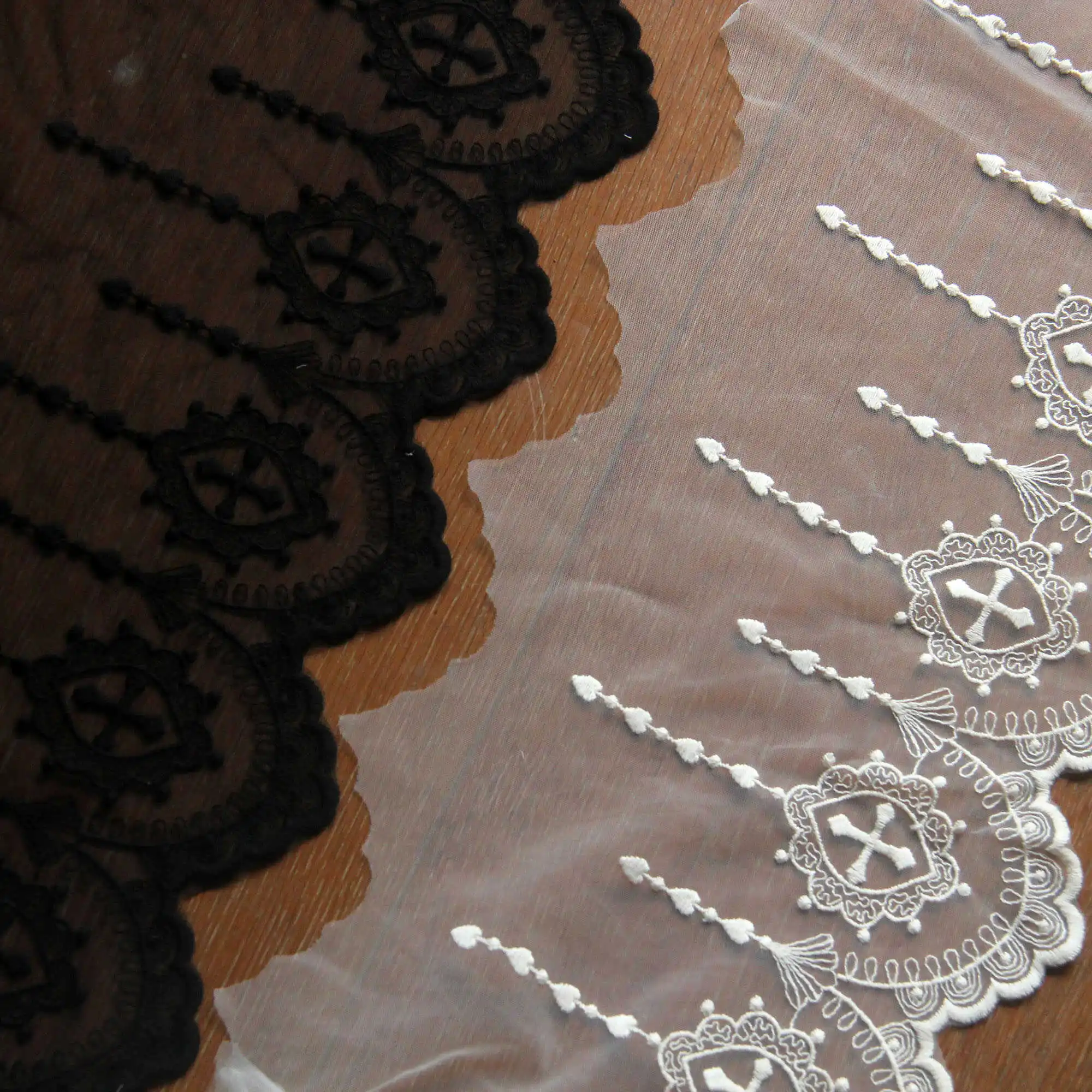 Хлопковая вышивка кружевная сетка кружево в готическом стиле юбка с крестом