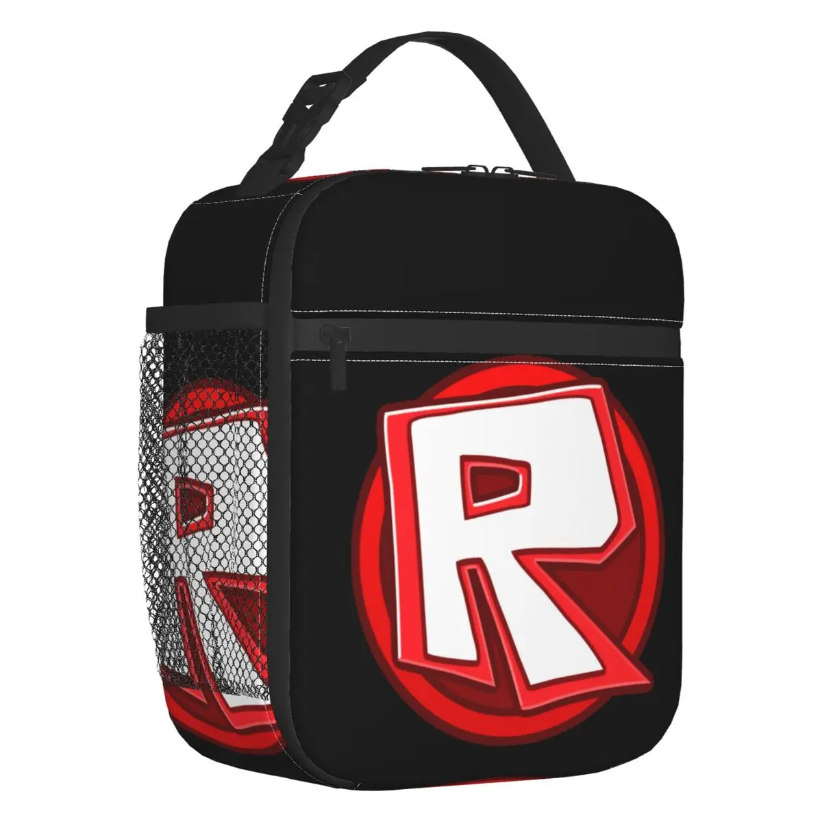 Robloxs Logo Insulated Lunch Bag for Outdoor Picnic Anime Game Resuable Cooler Thermal Bento Box Women Kids