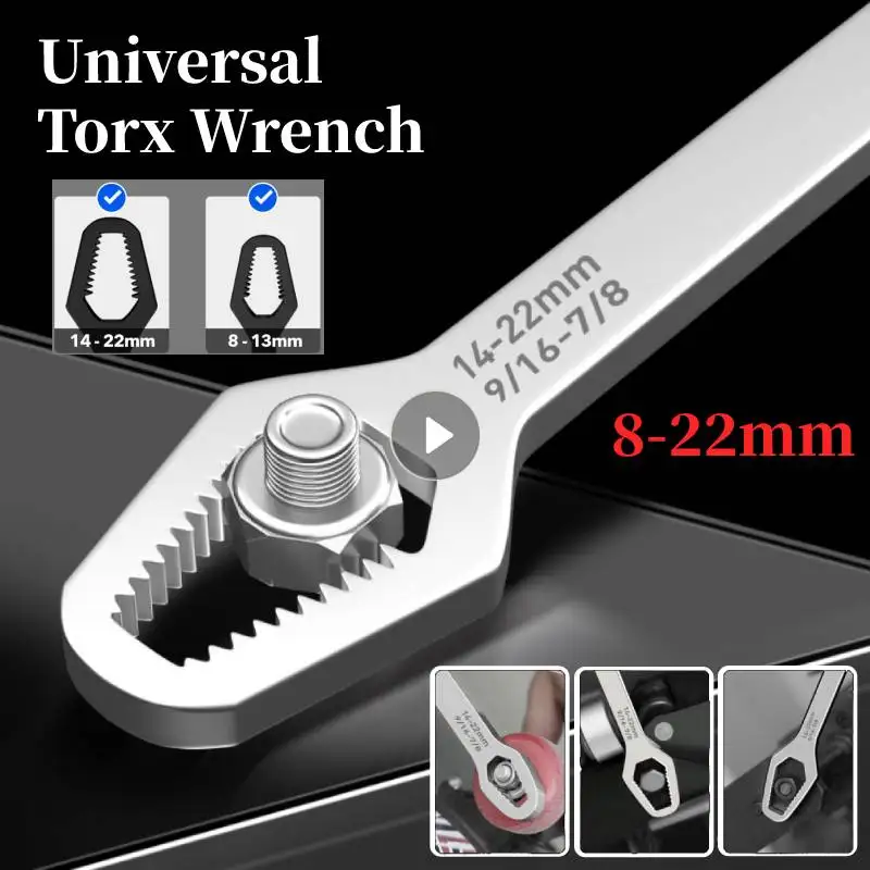

Universal Torx Wrench Double End Wrench 8-22mm Ratchet Wrench Spanner For Bicycle Motorcycle Car Repairing Tools Hand Tools