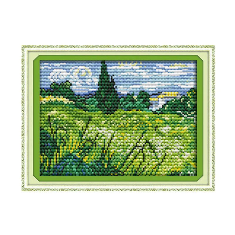 

The field cross stitch kit 18ct 14ct 11ct count printed canvas stitching embroidery DIY handmade needlework