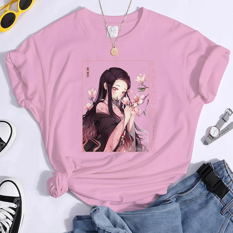 Новая футболка с принтом Харадзюку аниме камадо незуко Y2K коротким рукавом