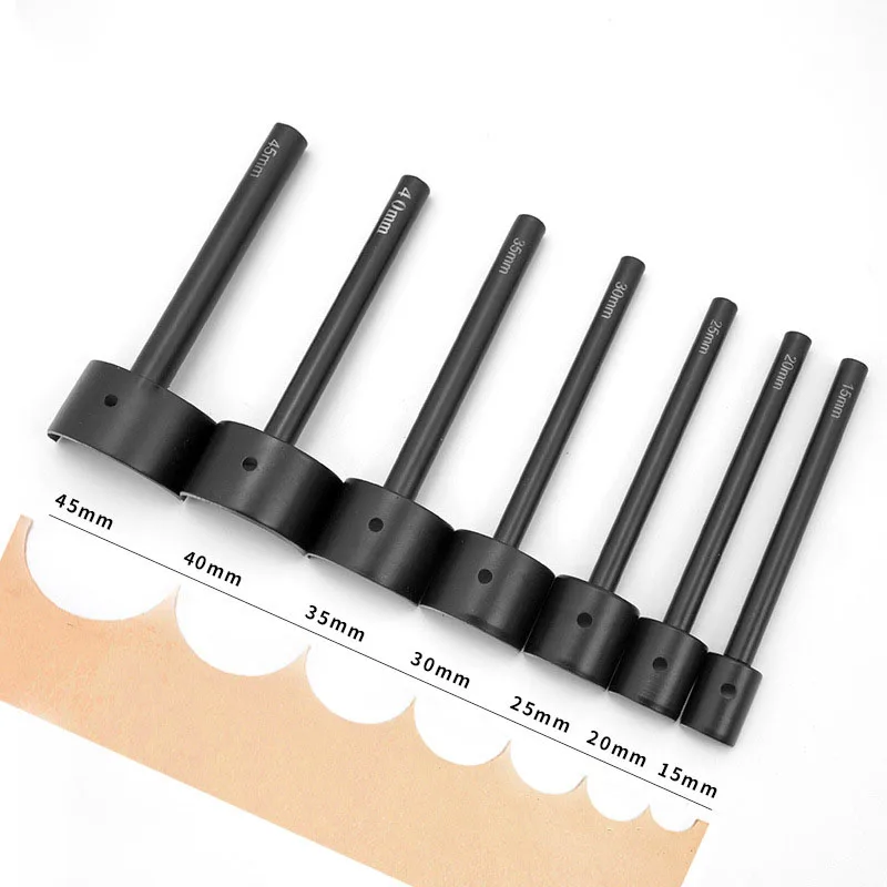 

35mm-40mm Leather Punch Tools Semicircle Punching Stitching Cut Steel Leather Cutter Manual Round Belt Strap Wallet Bag 1pcs