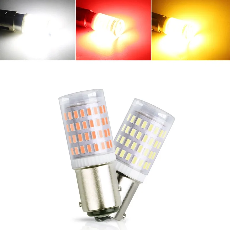 

2X 3014 80SMD Canbus 1156 BA15S P21W 1157 BAY15D P21/5W LED Car Lights Glass Waterproof Lamp Turn Signal Light Auto Brake Bulbs