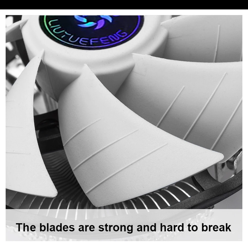 Охлаждающий кулер для ЦП вентилятор 3Pin 1800 об/мин бесшумный радиатор RGB Intel LGA AMD 1151