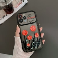ins fashion tulip flowers phone cases for iphone 13 12 11 pro max xr xs max x lady girl shockproof soft tpu shell