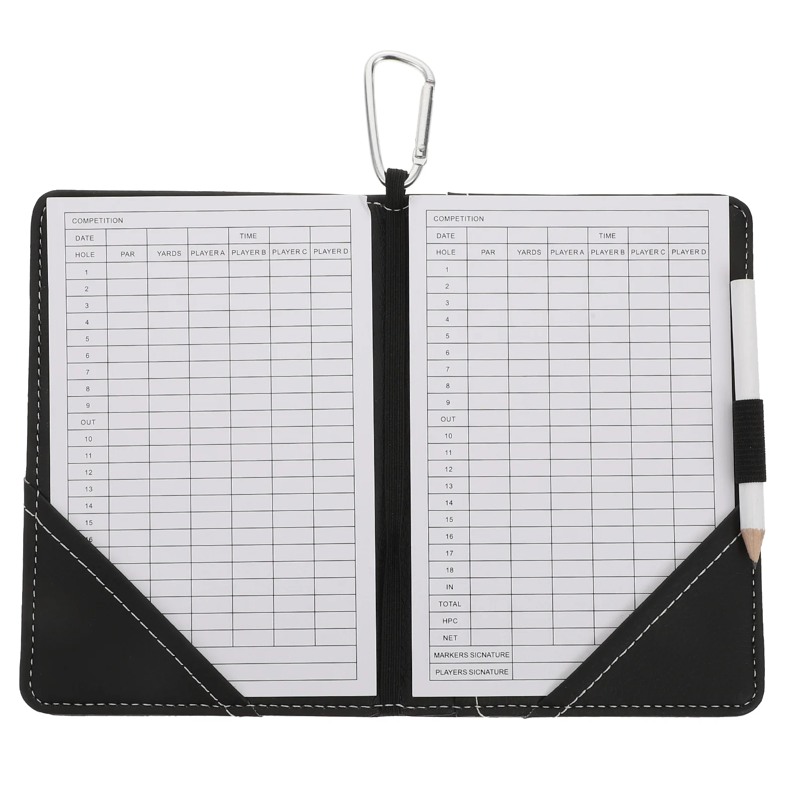 

Golf Score Book Notebook Hardcover Golfs Scorecard Holder Golfing Scorebook Magnetic Scorecards Simple Pu Protector Style Holer