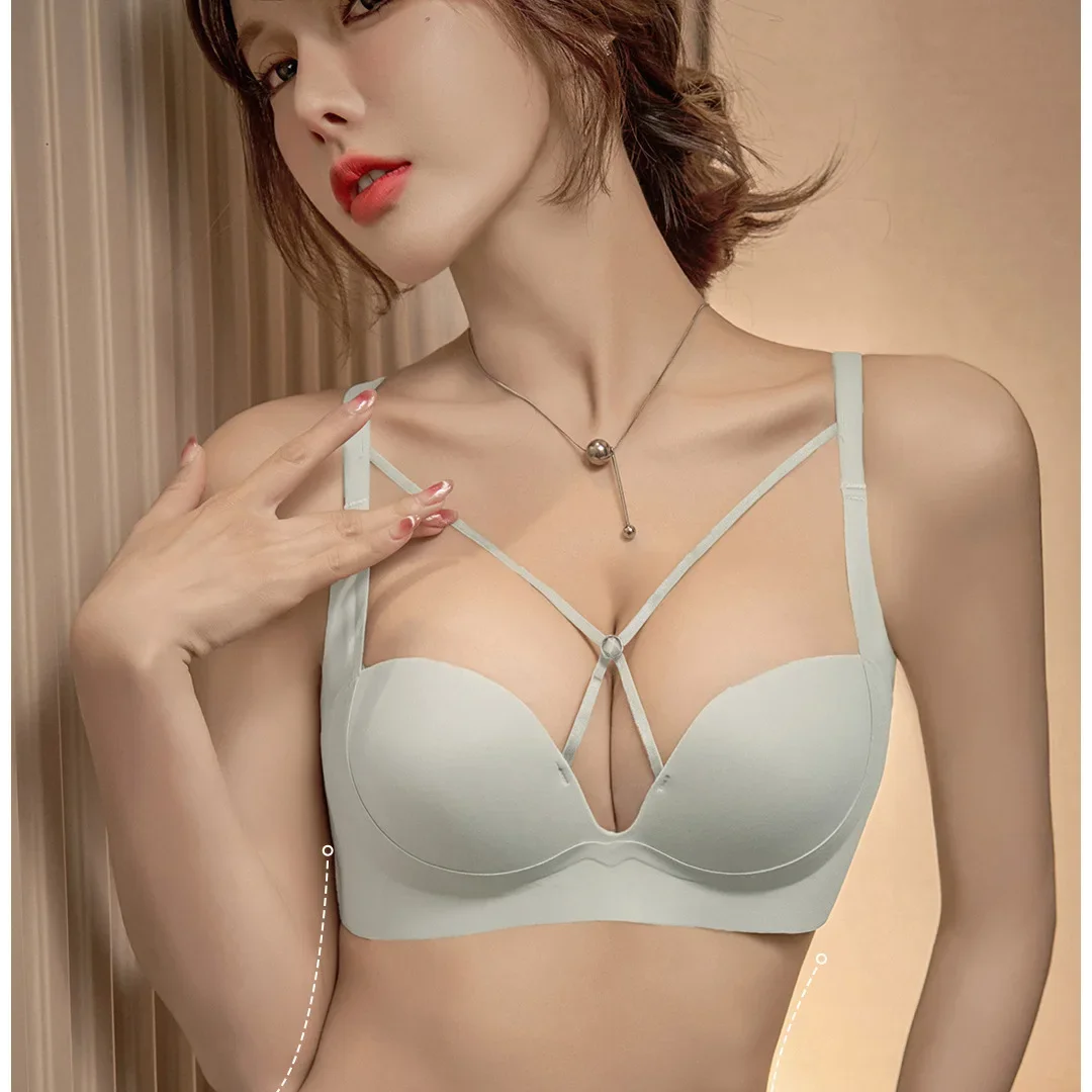 Бесшовный дышащий женский сексуальный полый мягкий поддерживающий бюстгальтер