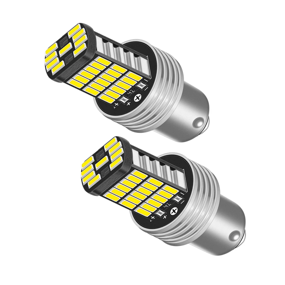 

2pcs 12VDC Super-Bright LED Light P21W 1156 BA15S LED-Bulbs 4014 LED Car Turn Signal Reverse Brake Ligh 6500K-Xenon White