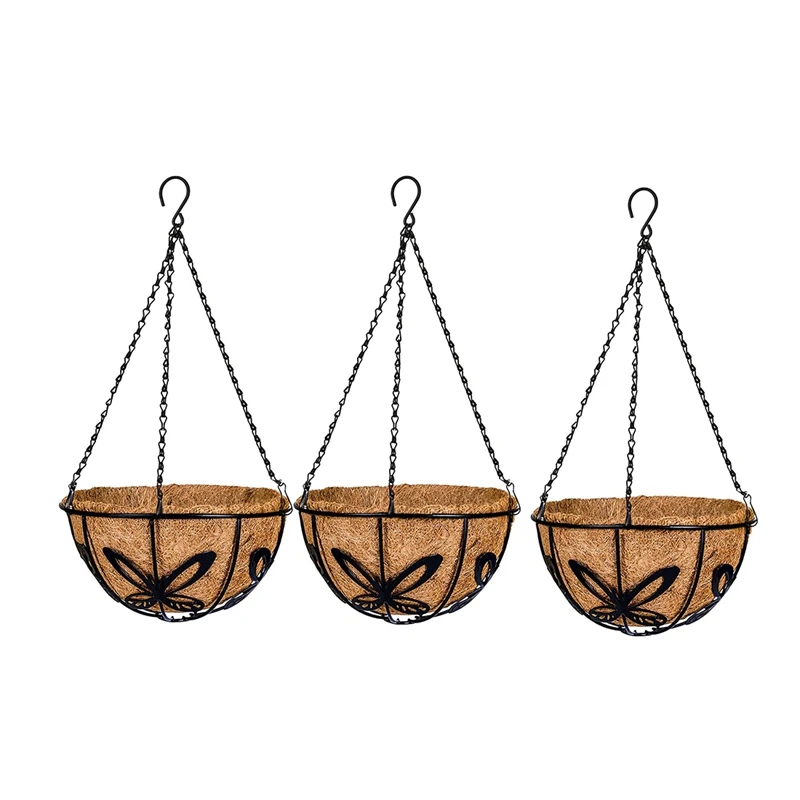 

3 Pack Hanging Plant Pots,Outdoor Hanging Plant Stand Planter Hooks Garden Decor Indoor Watering Hanging Baskets